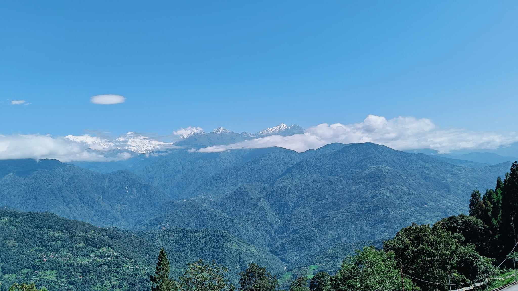 Lush greenery and hills of Pelling