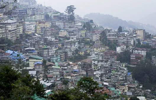 Aerial view of Gangtok town